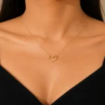 Elegant Heart Pendant Gold-Plated Necklace for Women & Girls